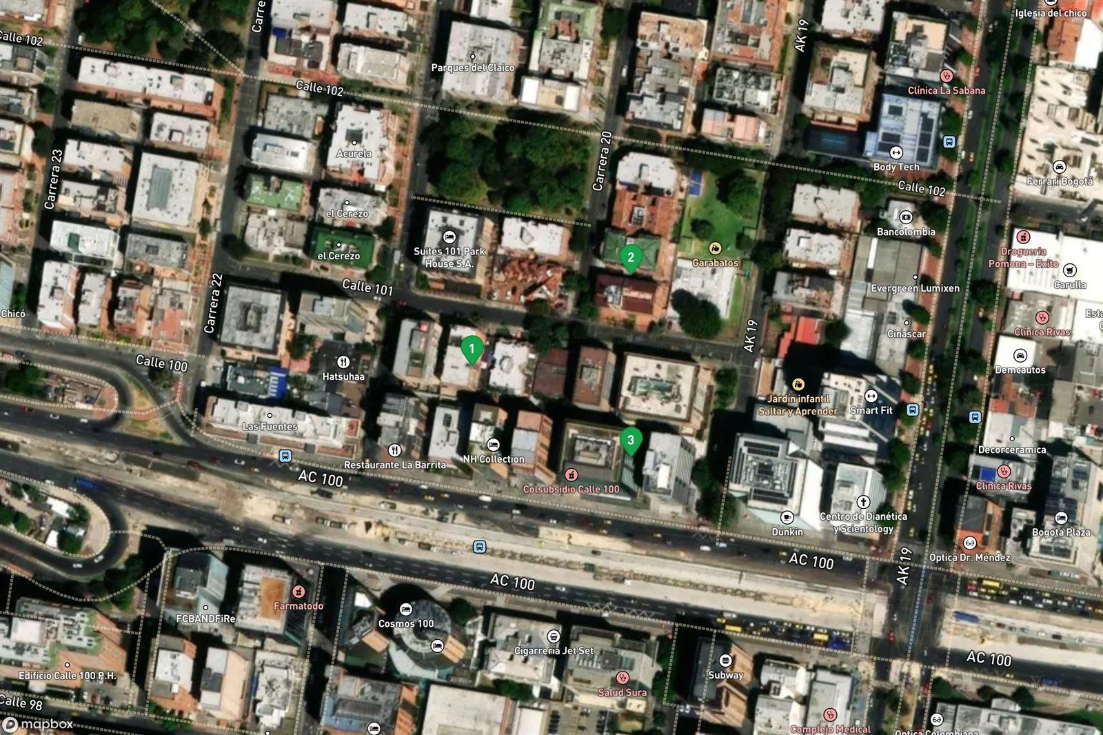 Ubicación de sondeos sobre imagen satelital en CreaGeo